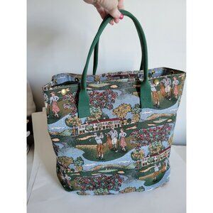 Grandma Tapestry tote bag Vintage Golfer Large made USA Book Holding accessories